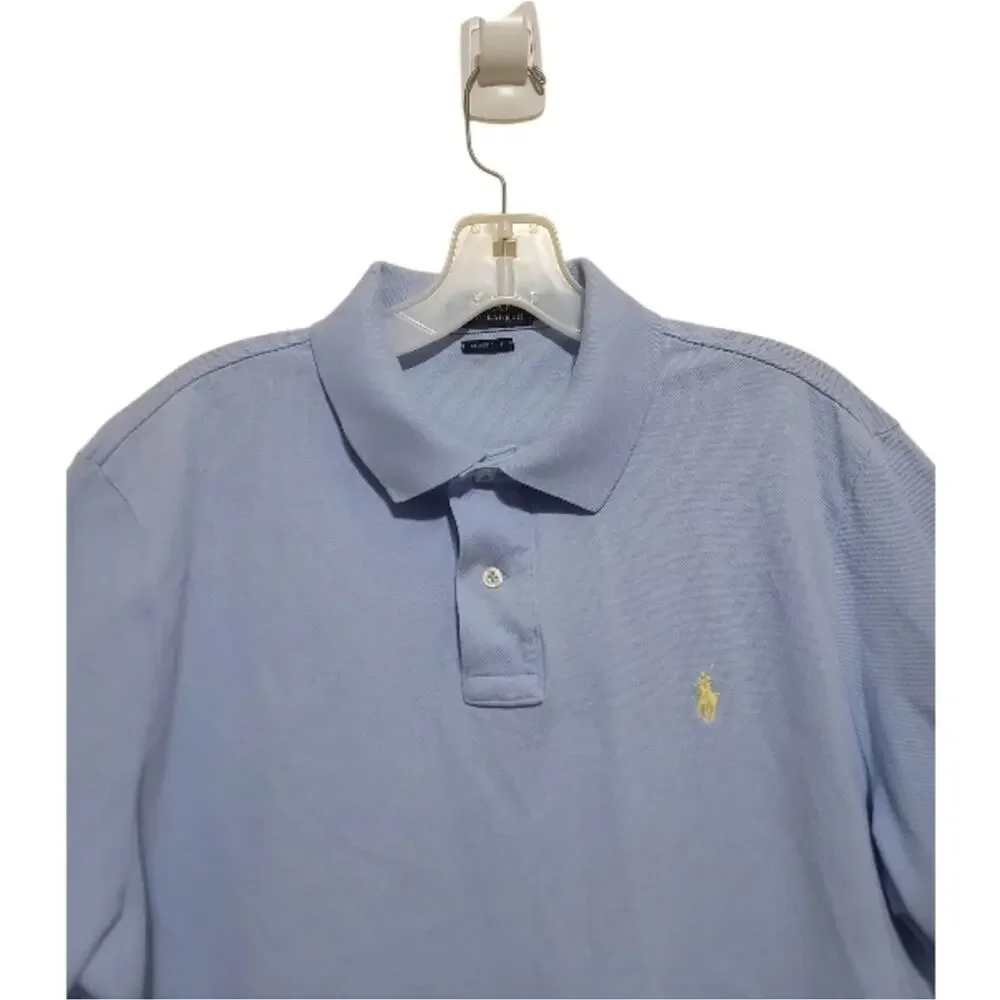 Ralph Lauren Classic Men Light Blue Polo Shortsleeve Polo Shirt Size Large